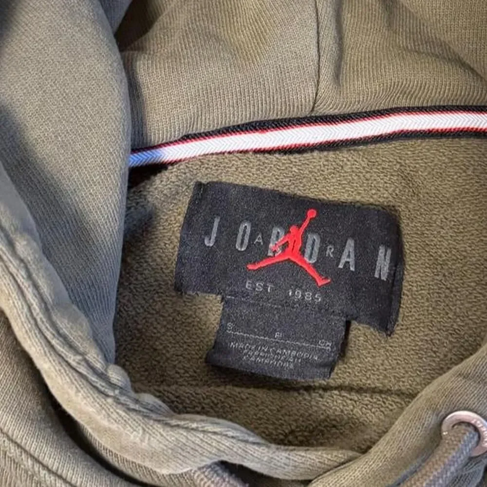 Jordan Brand olive green hoodie baggy men’s Size Small